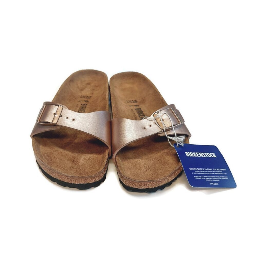 Birkenstock Madrid Birko Flor Sandals Womens Size 7 Metallic Copper EU 38 Narrow - Picture 6 of 9